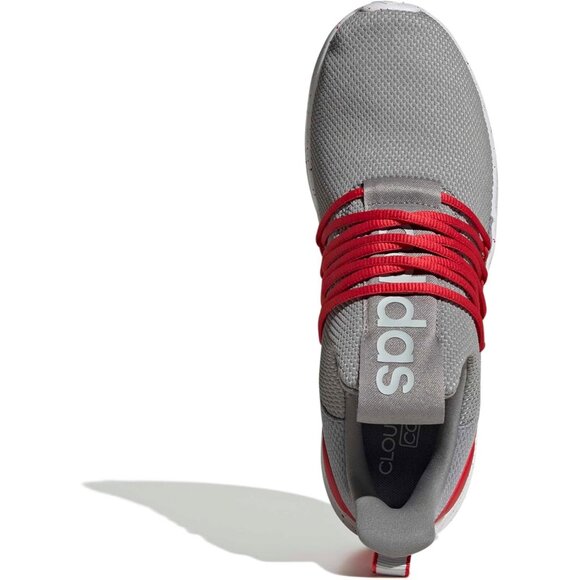 ⚡Adidas Men Grey/Better Scarlet/White Imported Rubber Lite Racer Pull-On Shoes - Picture 2 of 7